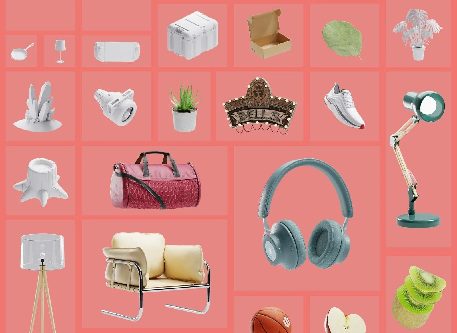 Substance 3D Assets 資產庫裡的 3D 模型