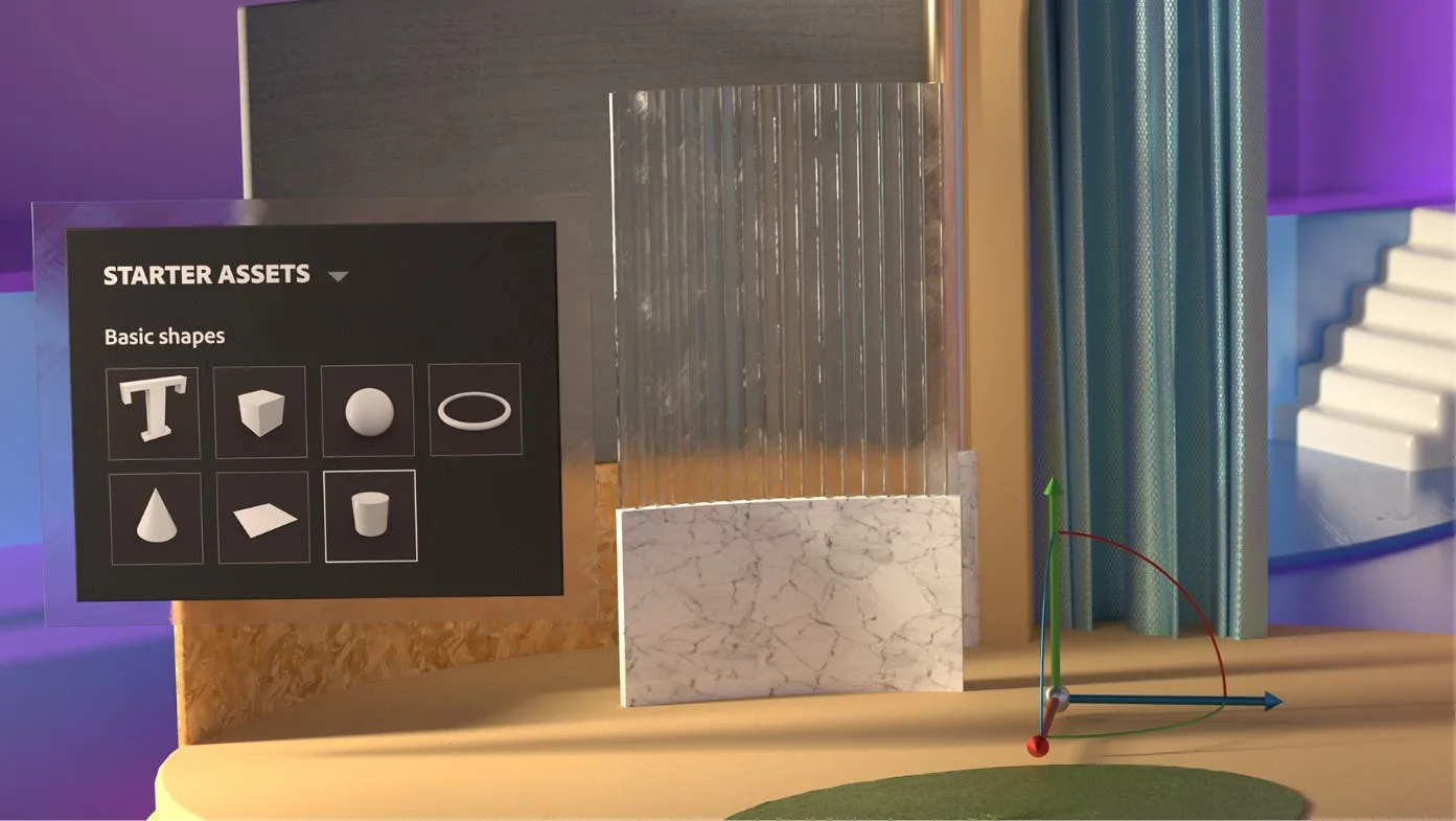 Substance 3D Stager 的場景佈置畫面