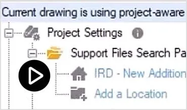 影片：AutoCAD 中連接的支援檔檔案展示