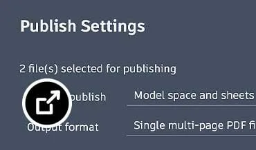 在 AutoCAD Web 中開啟將 DWG 檔出圖為 PDF 的「發佈設定」視窗